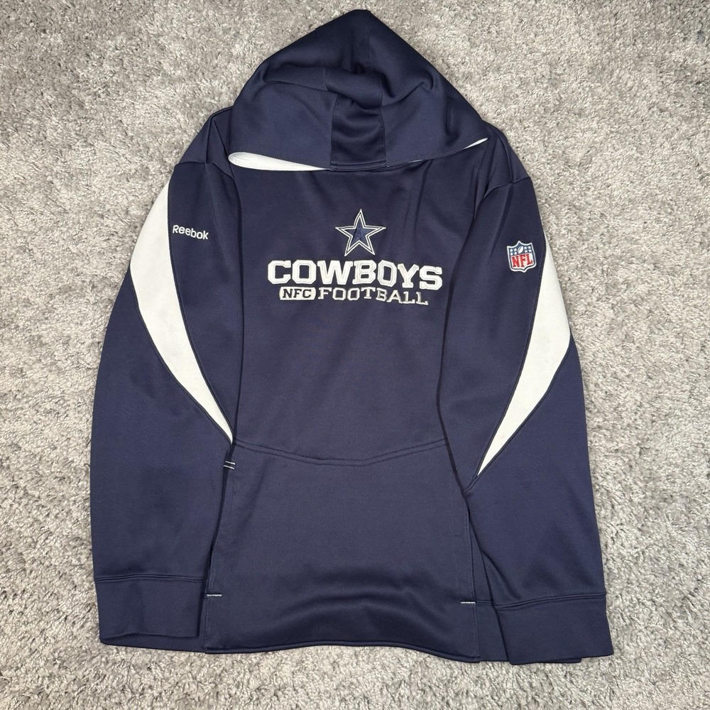 Dallas Cowboys Reebok Onfield Hoodie Mens XL Blue NFL Football Sweatshirt Hoodie